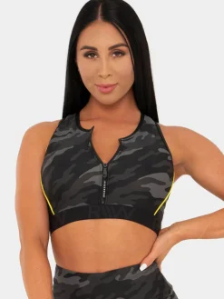 BFCAMO Zip Up Sports Bra