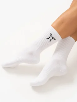 Pilates Bow Crew Socks