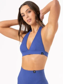 Rib Seamless Halter Sports Bra